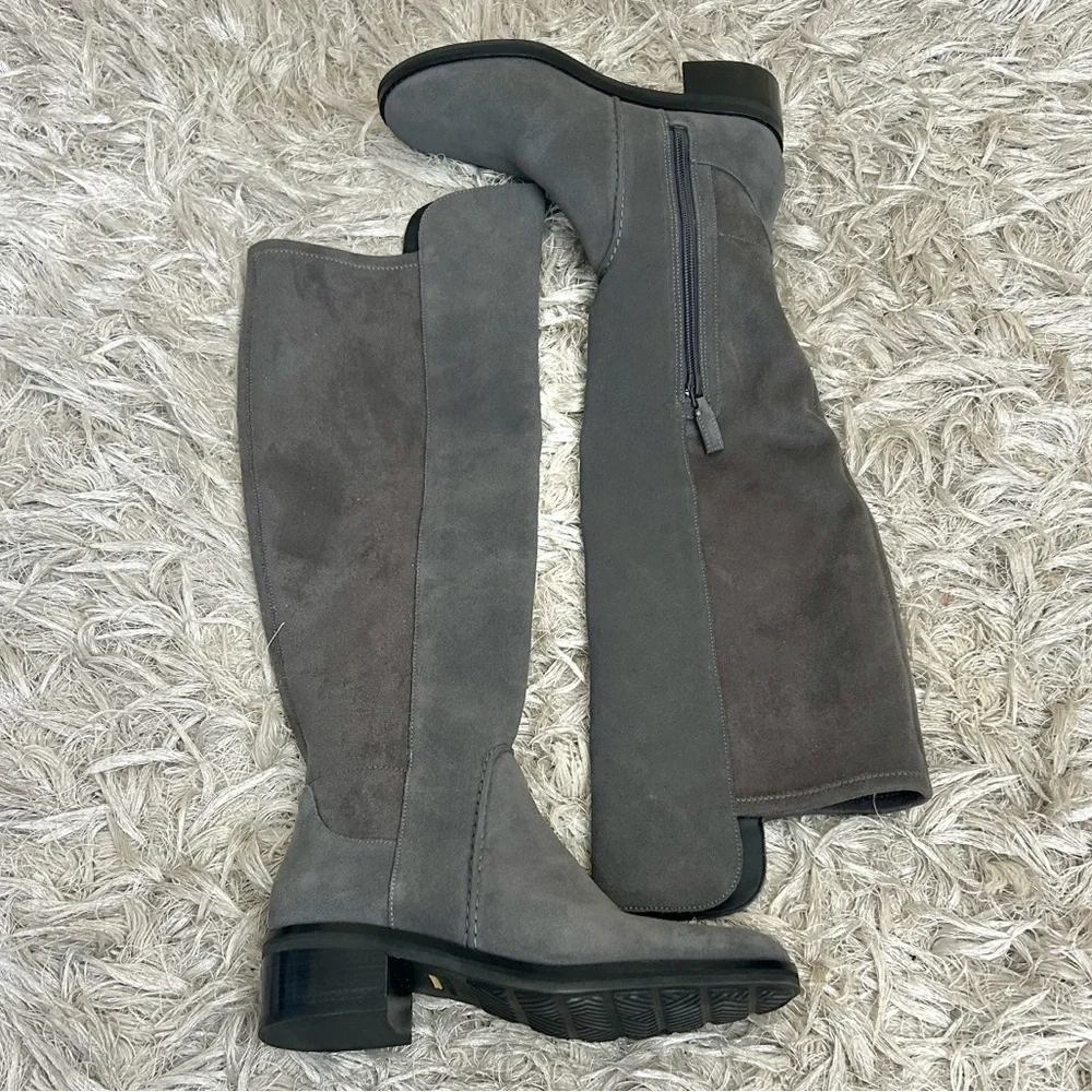 Cole Haan Calgary Water Resistant Suede Over The Knee Boots in Gray Sz 6